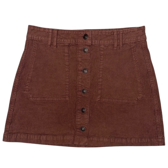 American Eagle (AEO) Brown High Rise Stretch Corduroy Mini Skirt ~ Sz 4 ~ NWOT - Picture 2 of 6